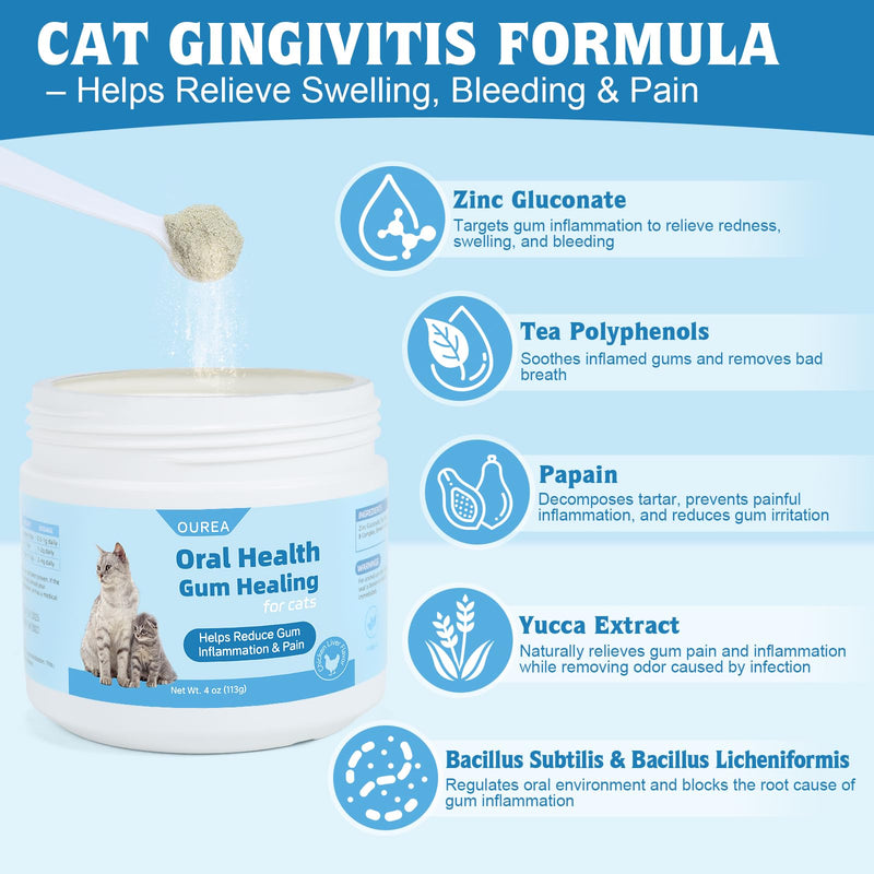 Yakucho Oral Health for Cat, Cats Gingivitis Treatment, Reduce Gum Inflammation, Redness & Pain, Combats Gum Disease, Natural Plant-Based Active Formula, Cat Oral Care, Gums Health Treatment