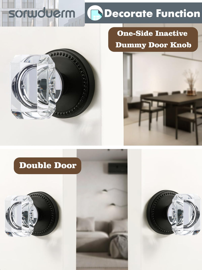Dummy Door Knobs Interior Black Dummy Matte Black Handle Single Sided Decorative 1 Pack
