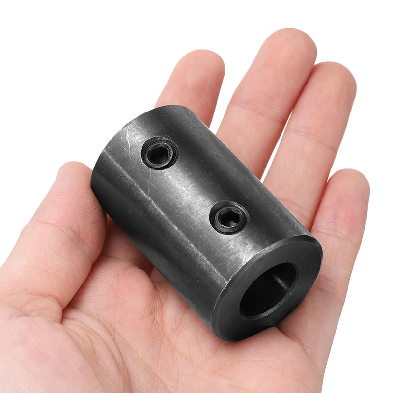 uxcell Shaft Coupling 5/8" Bore, 1-1/4" OD, 2" Length, Black Oxide Plated Steel Rigid Coupling, Motor Wheel Coupler, (2 Set Screws)