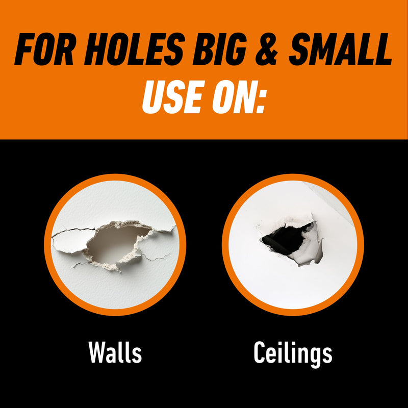 GORILLA Wall Repair Kit, Heavy Duty Spackling Tub, 4 in Patch, 8 Fl Oz (Pack of 2)