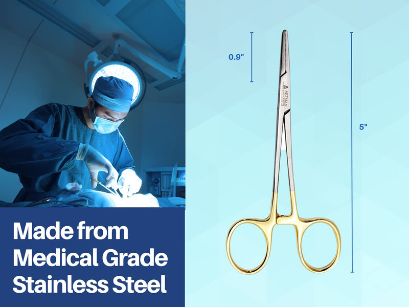Artery Forceps Golden Straight 5 inches Mosquito Orthodontic Dental Surgical hemostat by Wise LINKERS