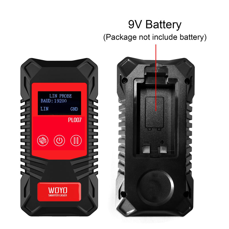 CAN LIN PWM Tester, WOYO PL007 CAN Bus Analyzer for Automotive Diagnostic Tool, Auto-Recognize CAN-H & CAN-L, CAN Range 50-1000kbps, PWM Signal Detector on Bench, LIN Bus Baud Range 2400-19200bps
