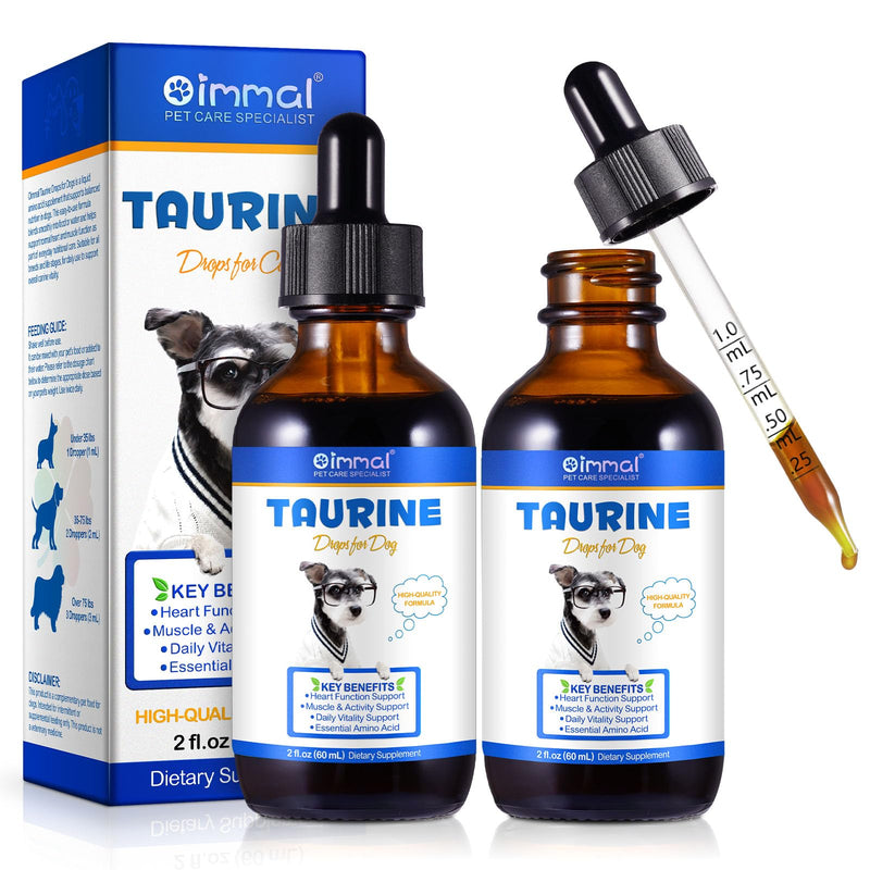 Taurine for Dogs,Taurine Liquid Supplement for Dogs Supporting Heart, Vision, Overall Vitality & Metabolic Balance 60ml-2PCS 2PCS