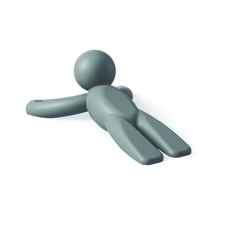 Umbra Buddy Door Stop, Heavy-Duty and Flexible, Soft-Touch Finish, Protects Your Floors, Grey Dark Gray 1 Pack