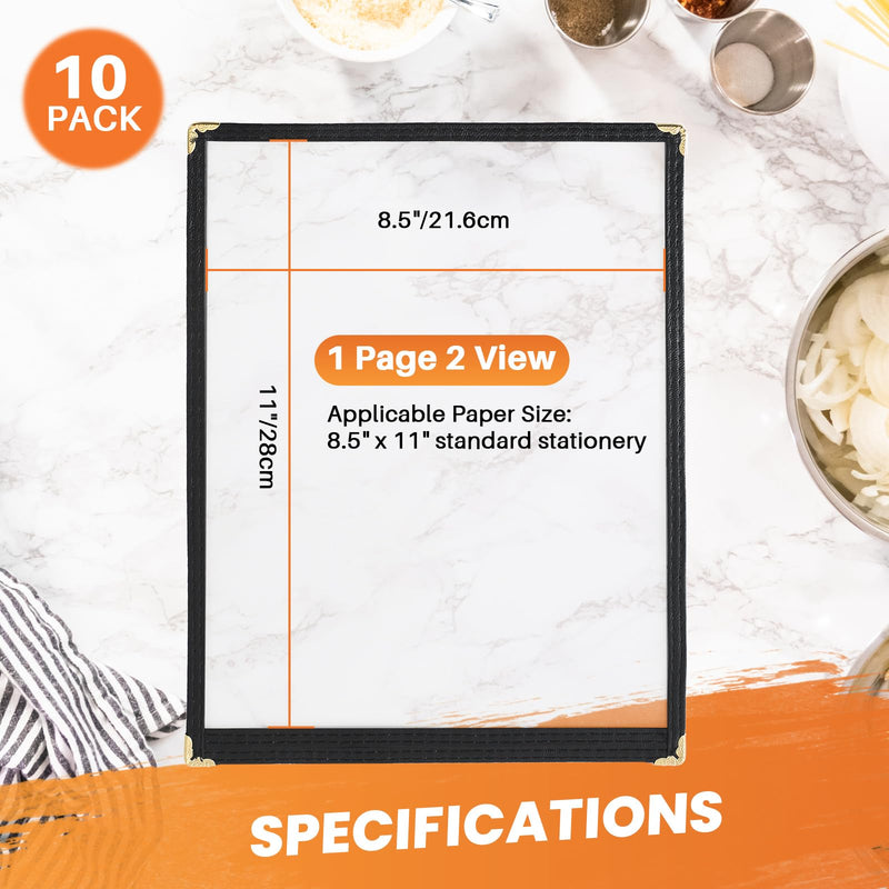 MAOPINER Set of 10 Menu Covers 8.5 x 11 | Restaurant Recipe Menu Covers, Best Menu Books and Restaurant Supplies for Kitchen, Drink, Wine Menu Covers (8.5"x 11" (1 Page, 2 View)) 8.5"x 11" (1 Page, 2 View) - NewNest Australia