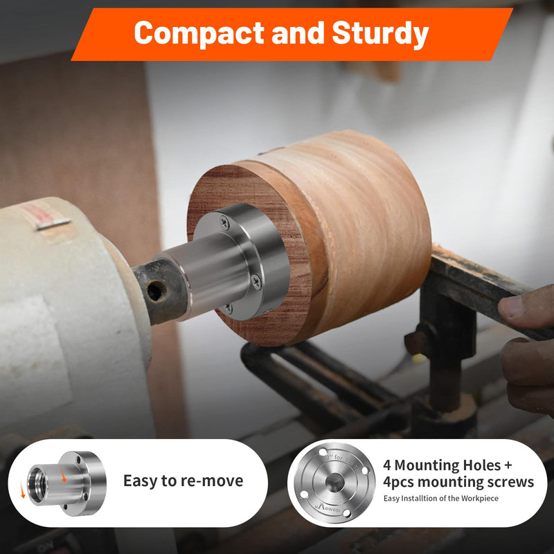 2" Steel Wood Lathe Faceplate,Faceplate for Wood Lathe,Lathe Face Plate Fit for 1" x 8TPI Spindle with Screwchuck D2-1x8TPI