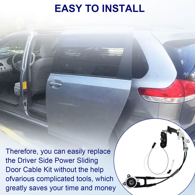 85016-08011 Driver Side Power Sliding Door Cable Fit for Toyota Sienna 2011-2020, Power Slide Sliding Door Cable Assembly Sub-Assembly Replace 85016-08010 Driver Side Left Side