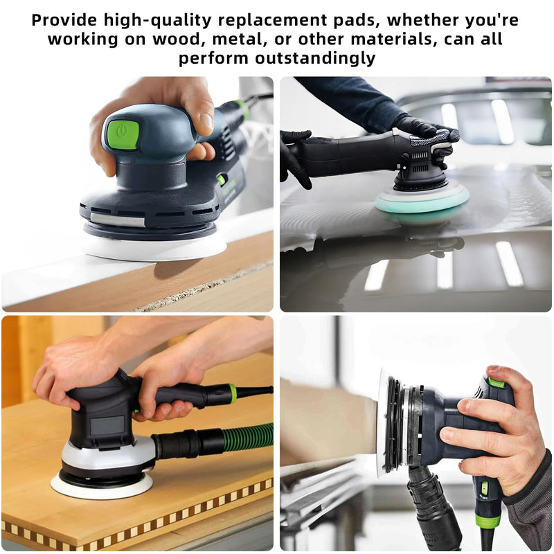 202461 Soft Sanding Pad + 202463 Hard Sanding Pad Compatible with Festool RO 150 FEQ Sander, 6 Inch Back-up Sanding Discs (2-Pack) 2 202461 +202463
