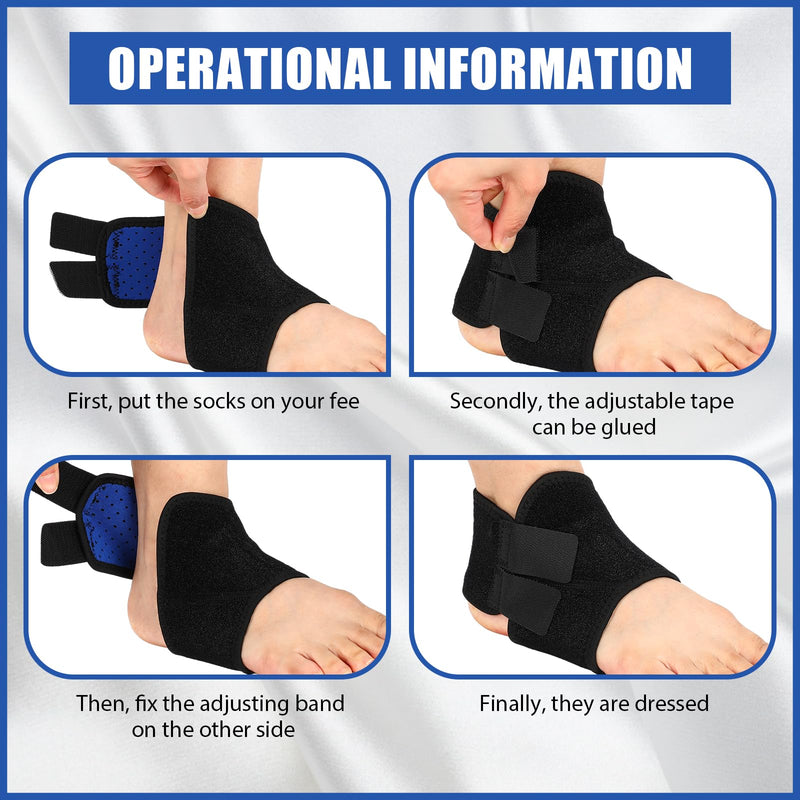 Tarpop 2 Pairs Kids Ankle Brace Set Foot Support Stabilizer Wraps Protector Guard Knitted Ankle Sleeve Sock Support Compression Socks for Injury Prevention(Black, Medium) Black Small