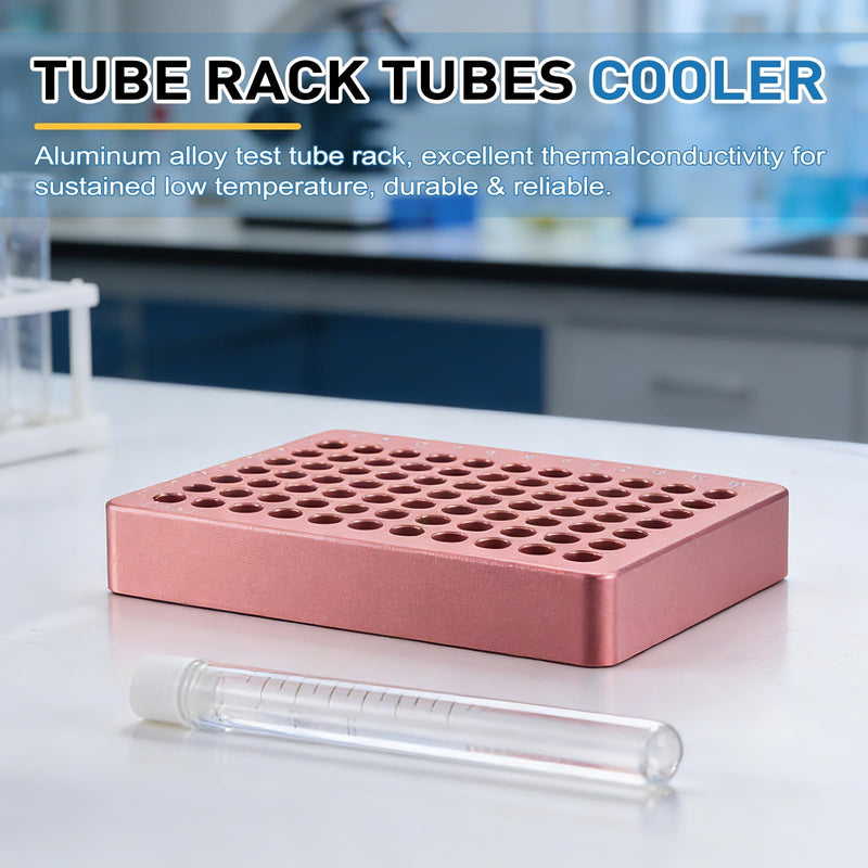 PATIKIL 24 Wells Microcentrifuge Tube Rack Cooler, Tray Tissue Culture Plate, Aluminum Cooling Block for 1.5/2ml PCR Test Tube, Lab Equipment, Light Blue