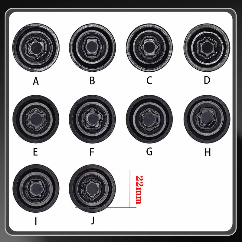 C-Wheel Locking Nut Key Compatible with Toyota Models, Lexus, Tacoma, Wheel Lock Nut Socket Adapter Set, Wheel Anti-Theft Lug Nut Removal Tool Socket C