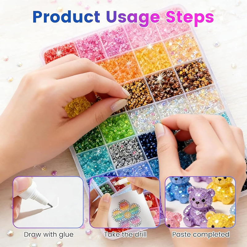 Bedazzler Kit with Rhinestones, Hotfix Applicator, DIY Hot Fix Rhinestone Setter, Hot Fixed Bedazzling Kit, 4380 Pcs, Crystal AB, Clear Box Set - NewNest Australia