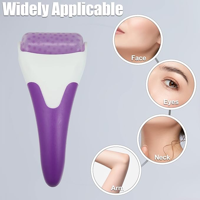 VOCOSTE 2pcs Ice Roller for Face Ice Face Roller Massager Facial Roller Skin Care Tool for Face Eye Swelling Reduction Pink Purple - NewNest Australia