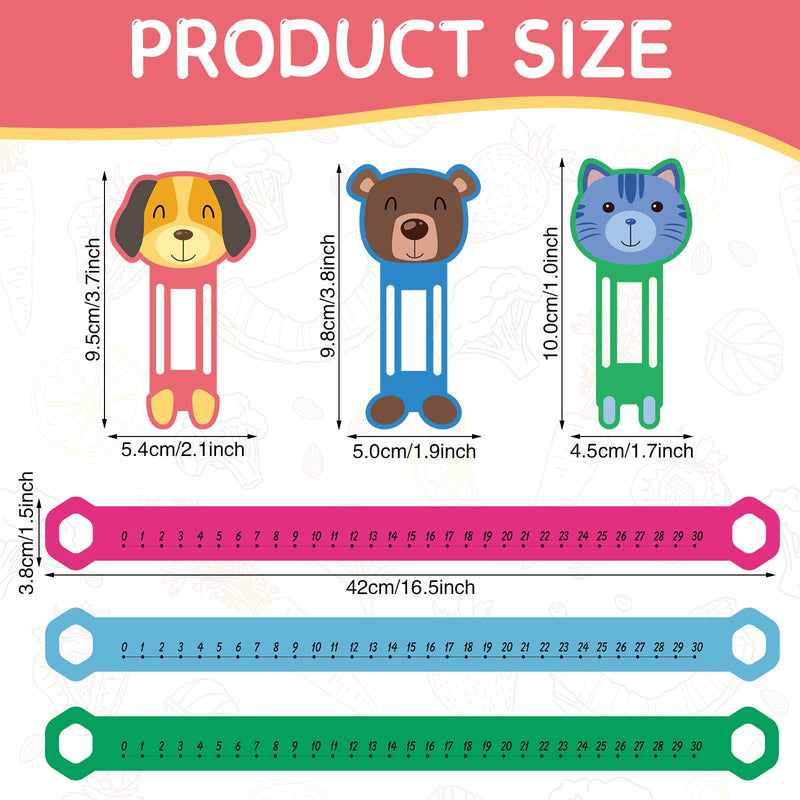 24 Pcs Slide and Learn Number Line 16.5 x 1.5 Inch PVC Number Line for Student, 0 to 30 Math Number Line Animal Positive Integers Number Lines Childhood Education Materials for School (Bright Colors) Bright Colors