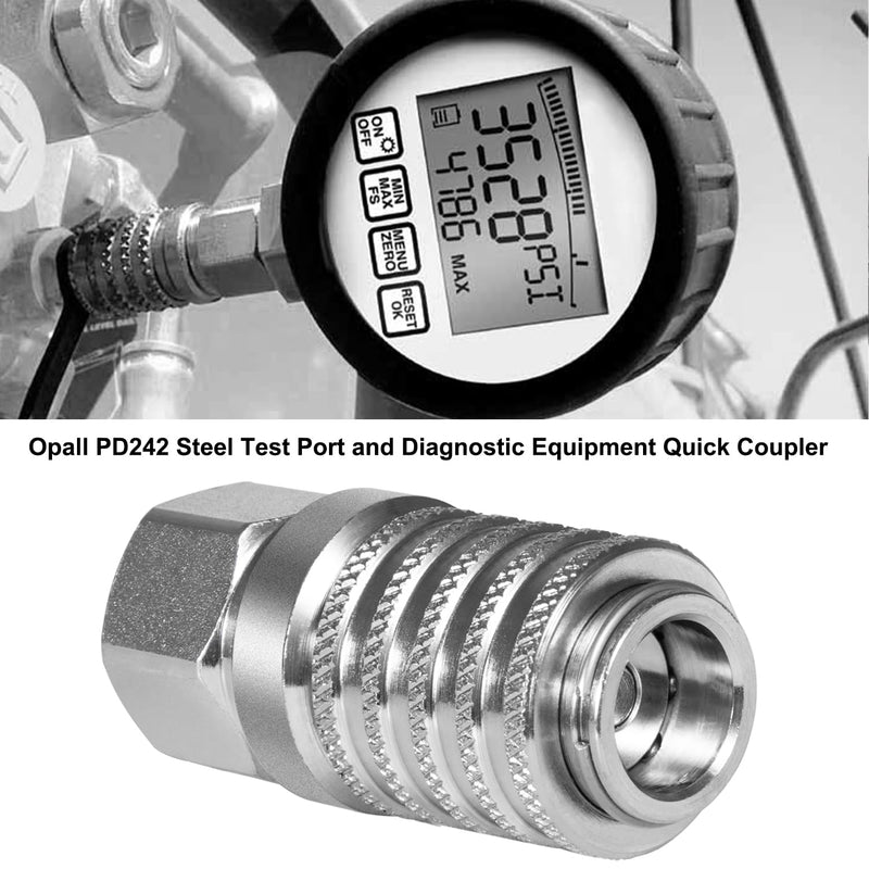 PD242 Series PD Steel Test Port and Diagnostic Equipment Quick Coupler with Female Pipe Thread, 1/8" Body Size, 1/4"-18 NPTF Thread Size, 2.12" Length (Heavy Duty)… PD242