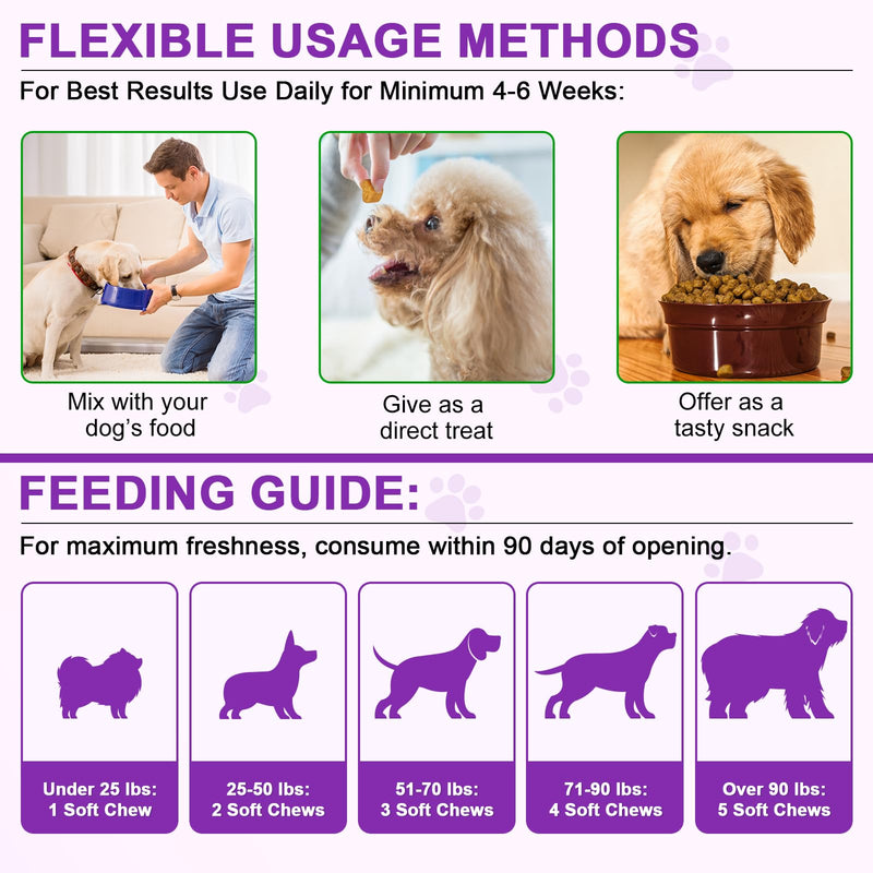 Dog Allergy Relief Chews, Dog Allergy Relief Treats for Itching Skin, Anti-Itch for Dogs, Immune Supplement, Seasonal Allergies, All Breeds and Sizes - 120 Grain