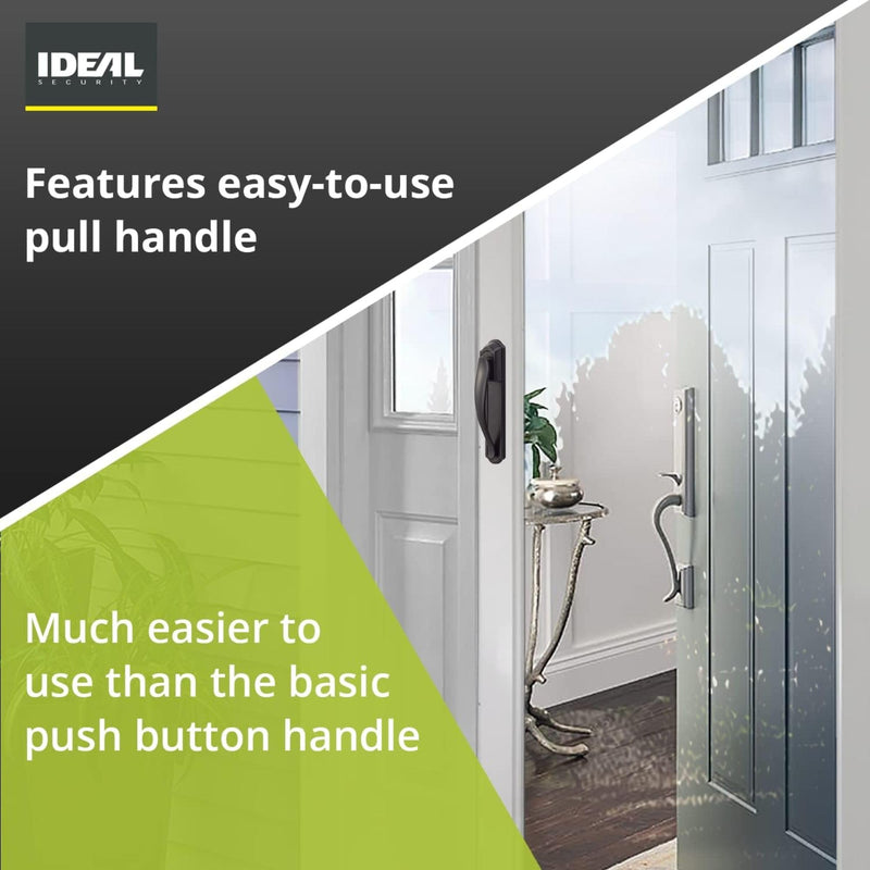 Ideal Security DX Pull Handle Replacement Set for Storm Door and Screen Door, Black