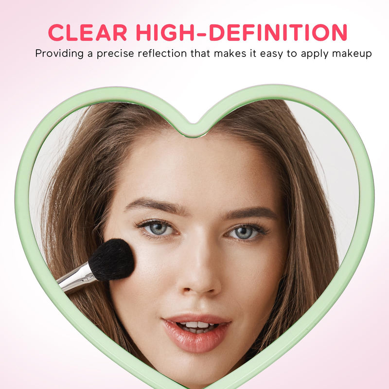 Heart-Shaped Mirror Set of 12 - Portable Handheld Mirrors for Makeup Cute Heart Design Compact Cosmetic Hand Mirror Ideal for Travel and Daily Use