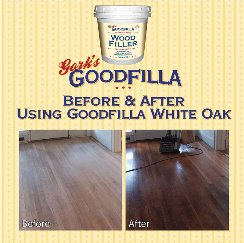 Water-Based Wood & Grain Filler - White Oak - 8 oz By Goodfilla | Replace Every Filler & Putty | Repairs, Finishes & Patches | Paintable, Stainable, Sandable & Quick Drying