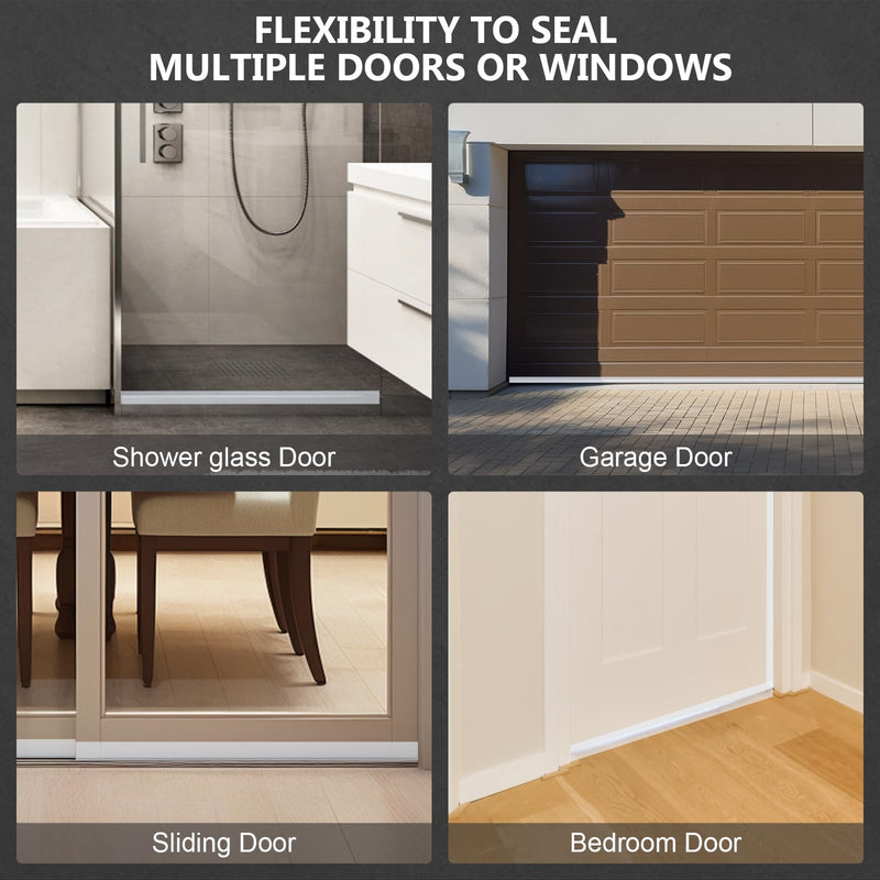 【2025 New Upgrade】 T-Shaped Silicone Weather Stripping Door Seal,1.37" x 10 FT Seal Strip for Door & Windows Gaps, Strong Adhesive Door Draft Stopper for Side of Door,Sliding Door, Transparent 1.37In Width, 10Ft Length