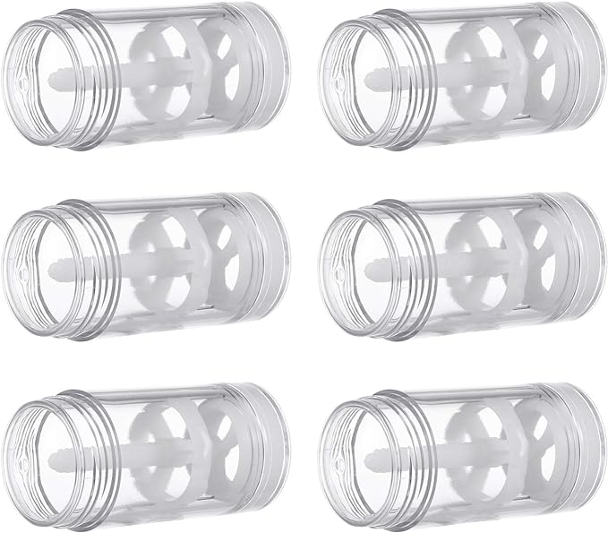 EXCEART Refill Bottles, Deodorant Containers, Empty, Transparent, Refill, Rotate, Reusable, Perfume, Cosmetics, Plastic, Travel, Home, Portable, Set of 6, 1.7 fl oz (50 ml) - NewNest Australia