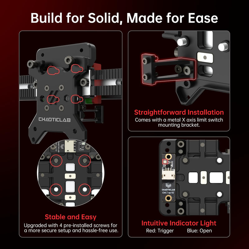 CNC Voron Tap V2.0 All Metal CNC Machining with OMERON EE-SX4320 Optical Sensor Tap Leveling kit Support 5-24V for VORON 2.4 / Trident 3D Printer, Only for MGN12H X-Axis