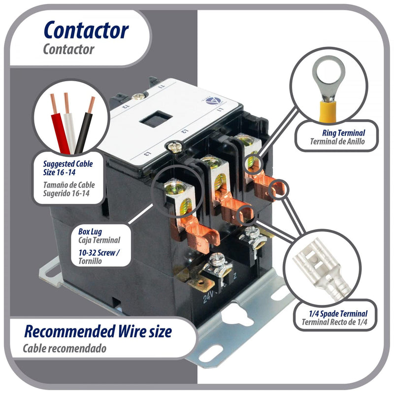 Appli Parts APAC-34024 Heavy Duty 3 Poles Contactor 40 Amp 24 Volts Coil Replacement for ac Compressor and Electrical Applications UL Certified 476929