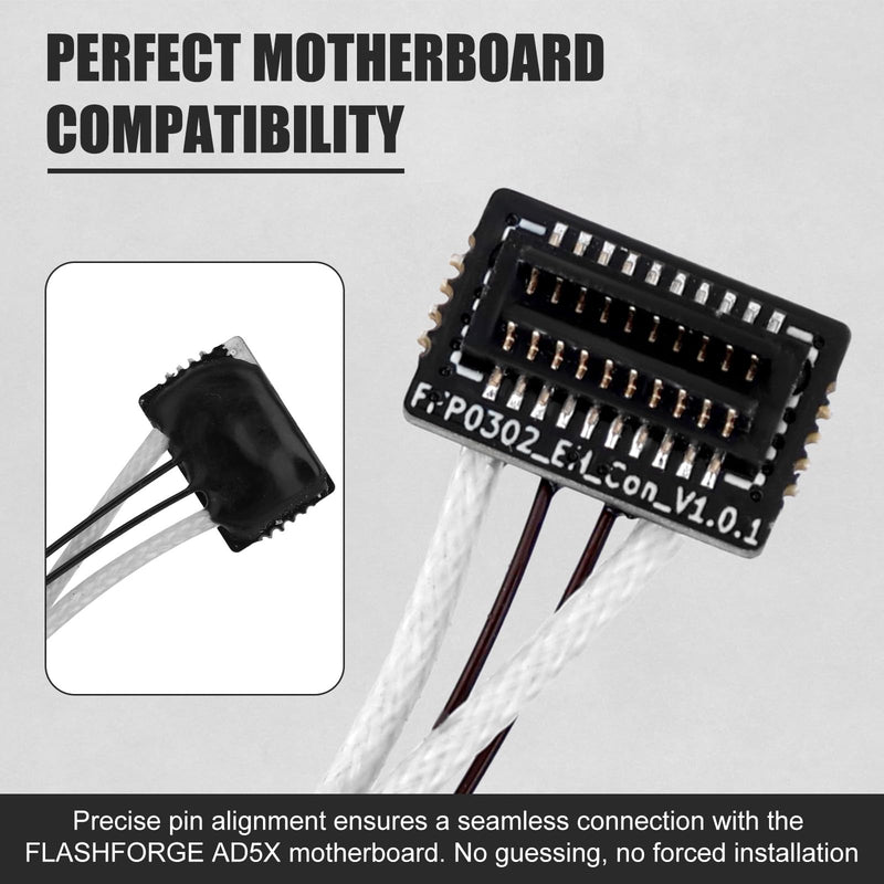 Hotend Heating Assembly Kit for Flashforge AD5X, Complete Replacement with Ceramic Heater Thermistor Sensor Metal Clip & 4 Screws for AD5X 3D Printer Extruder Parts & Accessories