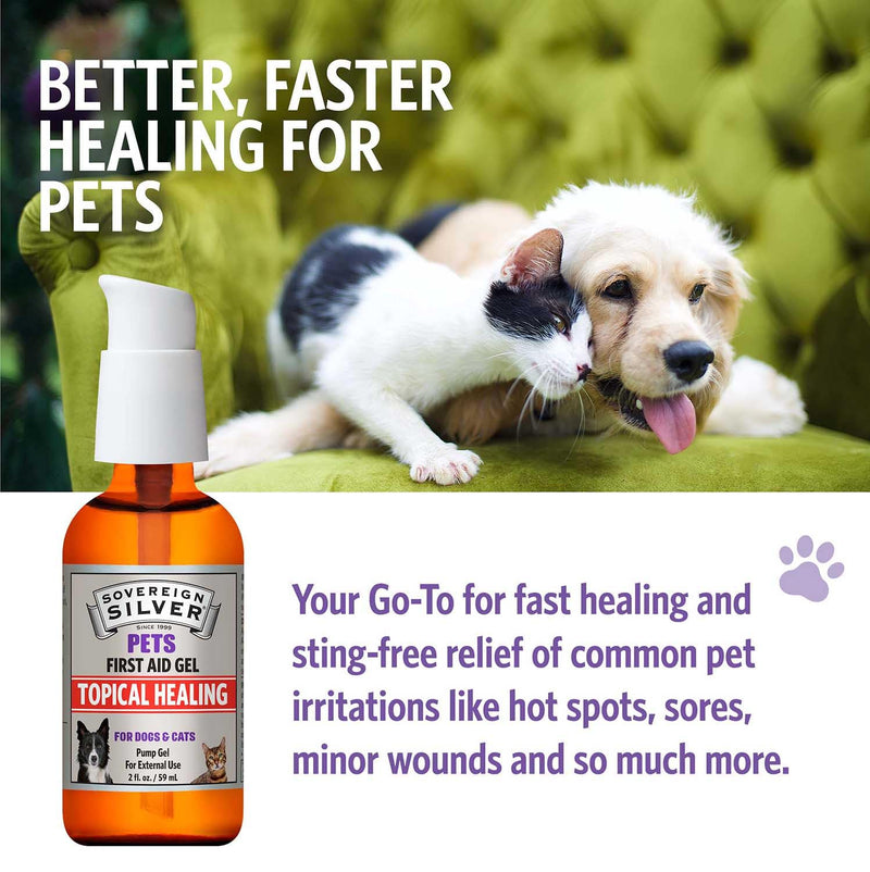 Sovereign Silver First Aid Gel for Pets - Topical Healing for Dogs and Cats, 2oz Pump Gel 2 Oz (Pack of 1) - PawsPlanet Australia