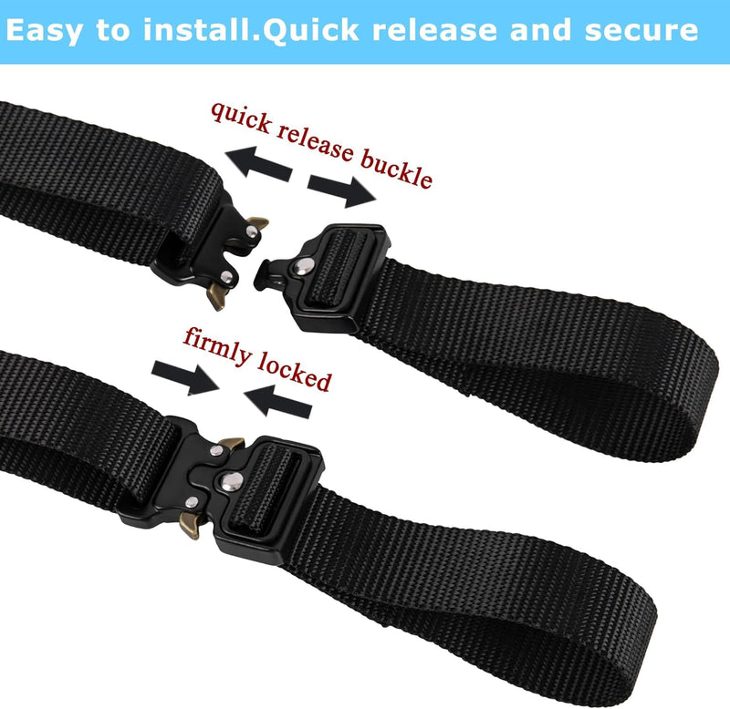 Pontoon Ladder Pull Up Strap with Quick Release Buckle,16"~55" Pull Up Pontoon Boat Ladder Strap,Pontoon Boat Nylon Straps Accessories with Stainless Steel Snap and Screw Stud