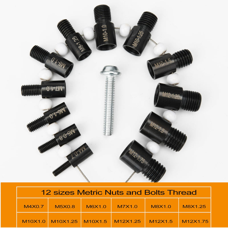 Nut and Bolt Thread Checker, Thread Checker Standard and Metric, Bolt Size and Thread Gauge, 26 Male/Female Identifier Gauges (14 Inch & 12 Metric) 26 Male/Female Nut & Bolt Thread Checker