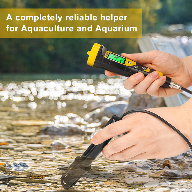 Digital Dissolved Oxygen Meter Portable Dissolved Oxygen Test Kit with 3.6ft Electrode for Ponds Aquarium Aquaculture Do Meter for Water Fish Tank with Measuring Range 0.0‑40.0 Mg/L
