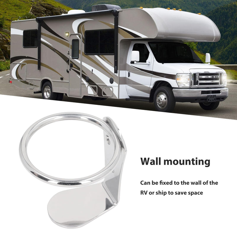 Alomejor Boat Drink Holder, RV Cup Holder Wall Mount Stainless Steel Space Saving for Boats, RVs, Marine