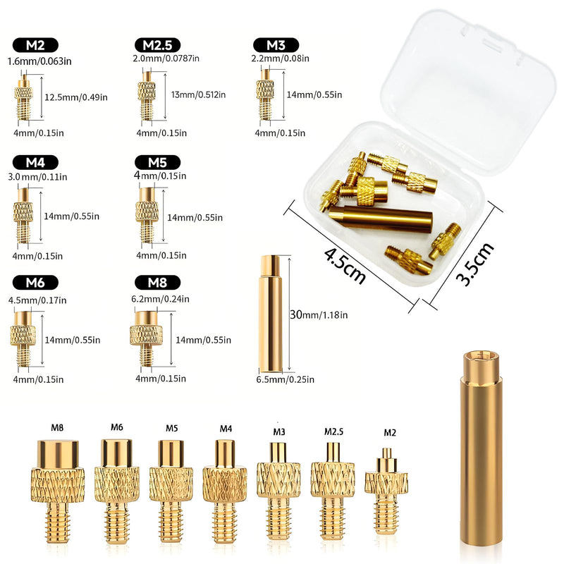 Heat Set Insert Tool Kit, 415Pcs Threaded Inserts Set Brass Nuts | Insert Tips M2 M2.5 M3 M4 M5 M6 M8, 80W Digital Soldering Iron Threaded Inserts for Inserts 3D Printing and Plastic xl