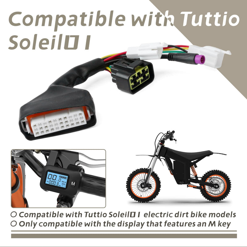 Ebike Controller Main Line Compatible with Tuttio Soleil01 Electric Dirt Bike with M Function Key Display, Controller Wire Harness Assembly