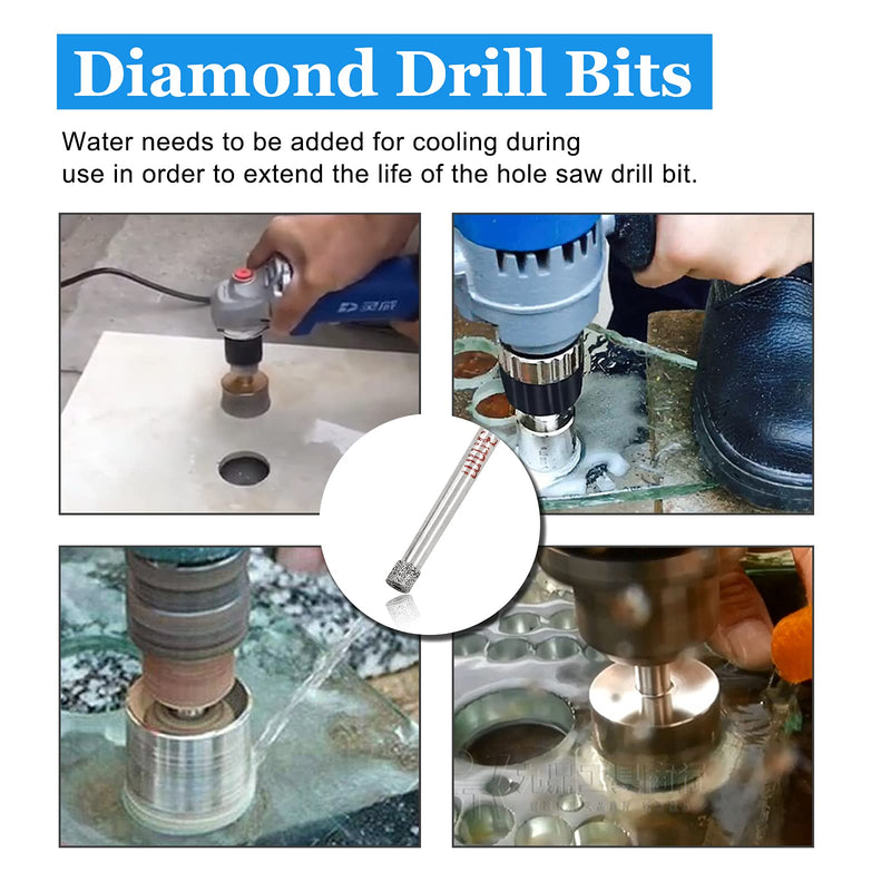 Luomorgo 12Pcs 3mm/1/8 inch Diamond Hole Saw, 1/5 inch Cutting Depth Diamond Diamond Drill Bits for Glass Ceramic Marble Porcelain Tile Granite Quartz Gemstone 12Pcs, 3mm / 1/8 inch