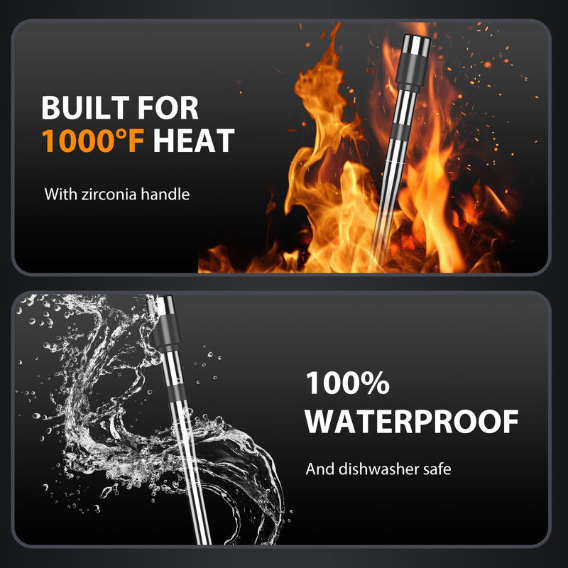AI Smart Wireless Meat Thermometer, 10X Enhanced Signal and Stability, with High-Accuracy Sensors, Standalone Display Base, Instant Read LCD & App Control for Kitchen,BBQ,Oven,Grill,Air Fryer 1-Probe Kit