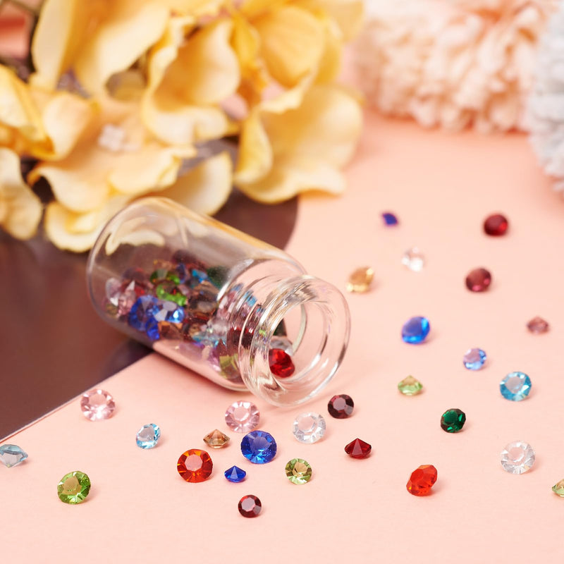 Cheriswelry 180pcs Glass Rhinestone Cabochons Mini Birthstone Gem Faceted Cabochon Pointed Back Diamond Shape Colorful Shiny No Hole Beads Charms for Pendant Earring Bracelets Necklaces Jewelry Making