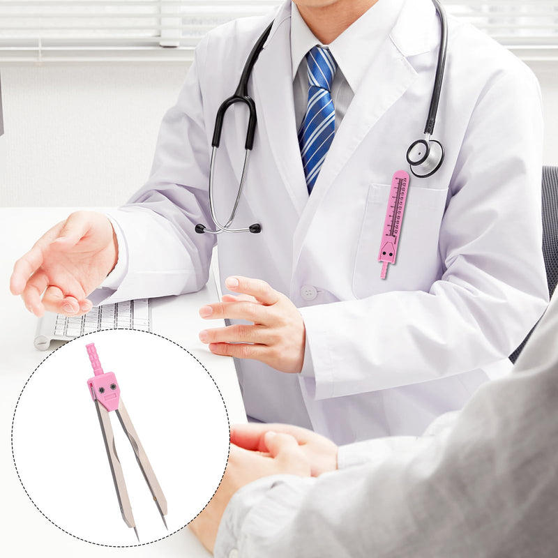 Calipers Measuring Tool for Nursing, Calipers Measuring Tool with Ruler Nurse or Doctor Electrocardiographs Measuring Tool Caliper Electrocardiogram Drafting Divider for Monitor (Pink)