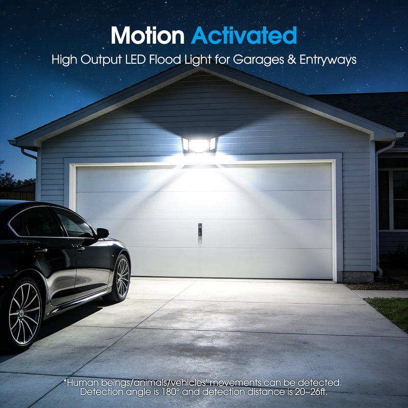 Motion Sensor Outdoor Light Hardwired, 45W 7500LM Security Flood Lights Motion Detector Dusk to Dawn Light, IP65 Waterproof, 220 LEDs Floodlight with Remote Control for Garage, Yard, Porch 1 Pack