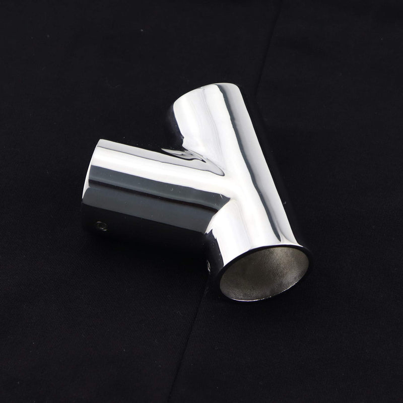 316 Stainless Steel Polished Marine Grade Handrail Fitting 60° Deck Hand Tee for 1-1/4 inch Tube/Pipe of Boat Marine Solid（1PC）