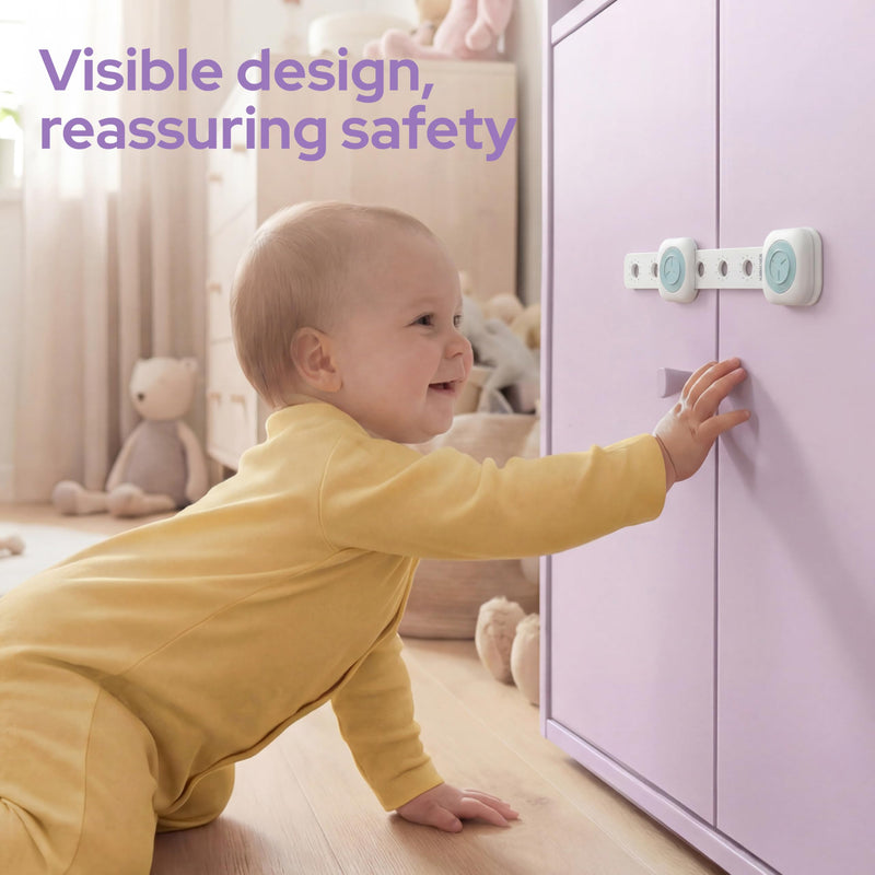 lalalark 8 Pack Magnetic Cabinet Locks Baby Proofing with 2 Keys, 3M Adhesive No Drill Child Proof Cabinet Locks for Kids Safety, Safe Quick Baby Locks for Cabinets, Door, Fridge, Drawers, Furniture