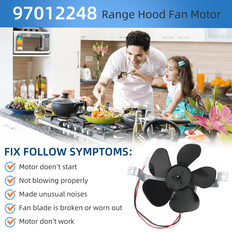 S97012248 97012248 Range Hood Fan Motor by Fetechmate Compatible with B-roan Nu-Tone Stove Range Hood 97012248 BP17 Fan Motor Replaces BP17 AP4527731 99080492 97005161 99080533 99080410 99080363