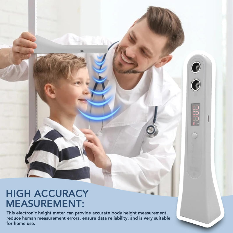 Digital Body Height Measurement Tool, Rechargeable Portable Electronic Height Meter with Data History, Accurate One-Key Stadiometer for Home Travel All Ages, Only Display in Centimeters