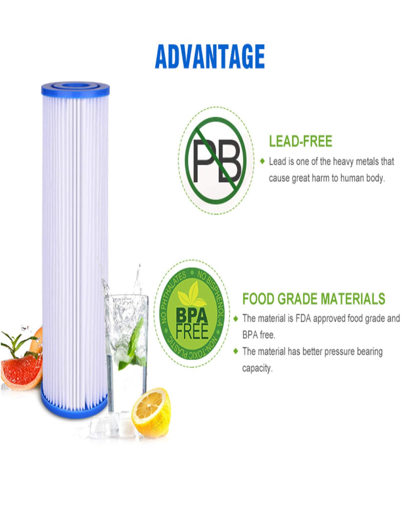 CFS – 6 Pack Sediment Water Filter Cartridges Compatible with S1A-D Models – Remove Bad Taste & Odor – Whole House Replacement Water Filter Cartridge, White