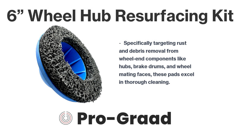 6” Professional Brake Hub Cleaning & Resurfacing Kit – 6” Silicon Carbide Disc with Drill Adapter – Wheel Hub, Rim & Rotor Rust Removal Tool for Cars, Vans, Trucks & Sprinters