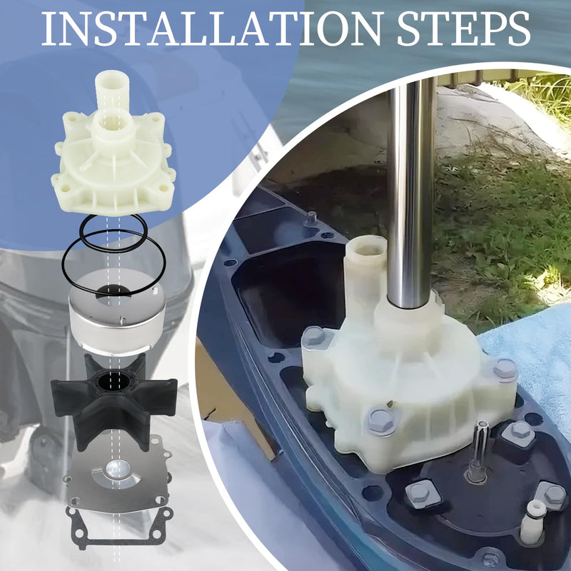 Water Pump Impeller Kit 61AW0078 Compatible with Yamaha Outboard Marine 150 175 200 225 250 300 HP Motorsm, 2/4 Stroke, Replaces 61A-W0078-A2/A3/A4-00 Sierra 18-3396-1