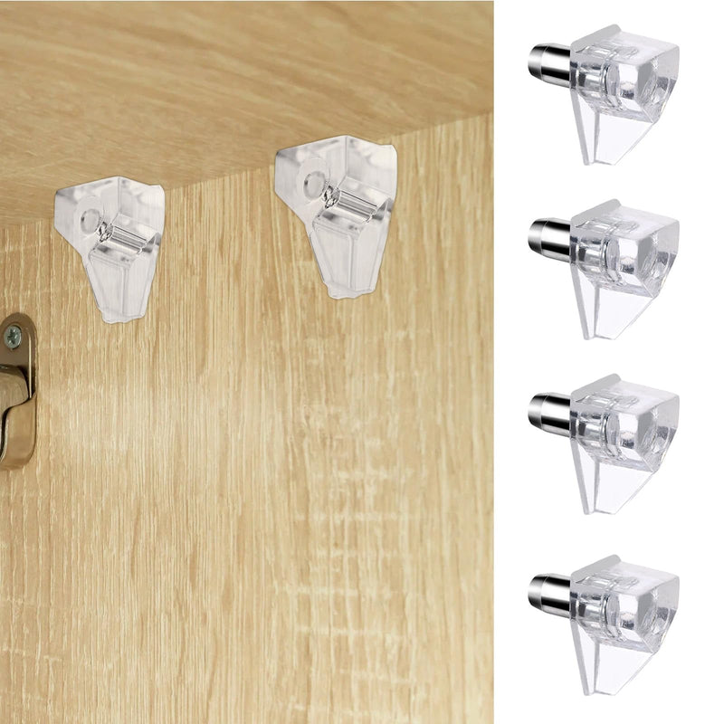 20pcs 3/16 Inch Shelf Support Pegs,Clear Plastic 5mm Shelf Pins,Shelf Support Pins for Wood Shelving,Kitchen,Furniture Shelf Bracket Nail 20Pcs