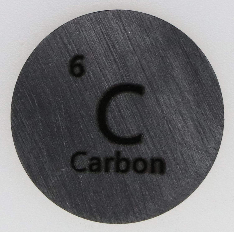 Carbon (C) 24.26mm Disc 99.99% Pure for Collection or Experiments