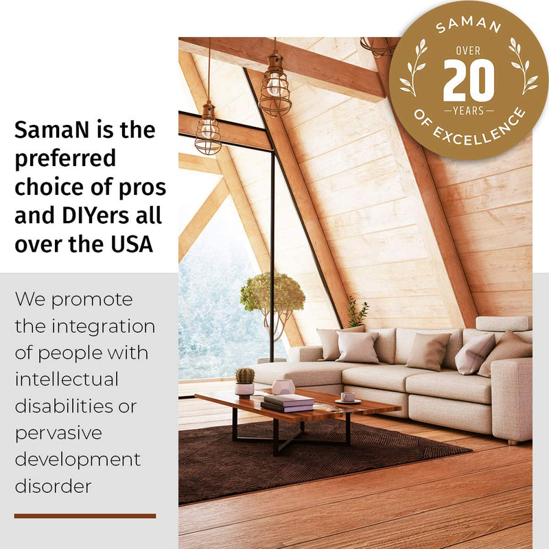 SamaN Interior One Step Wood Seal, Stain and Varnish –Oil Based Odorless Dye - Protection for Furniture and Fine Wood (Antique SAM-301, 32 oz) 1 Quart Antique